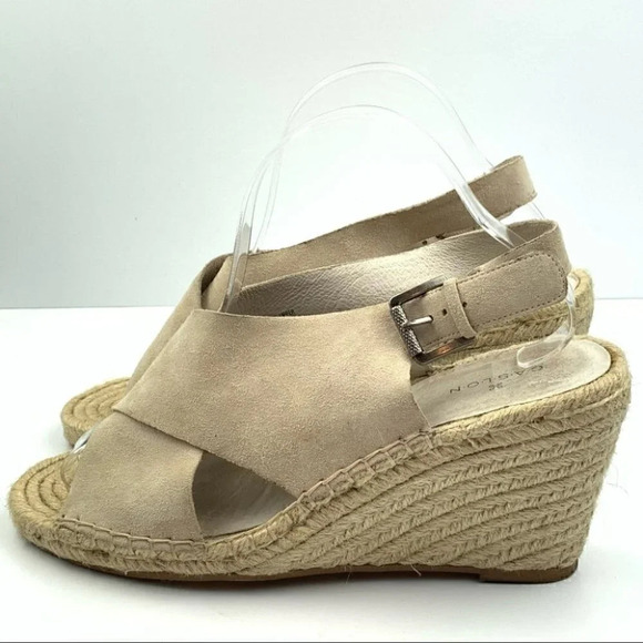 Caslon Espadrilles size 9.5 beige suede wedges - Picture 6 of 14